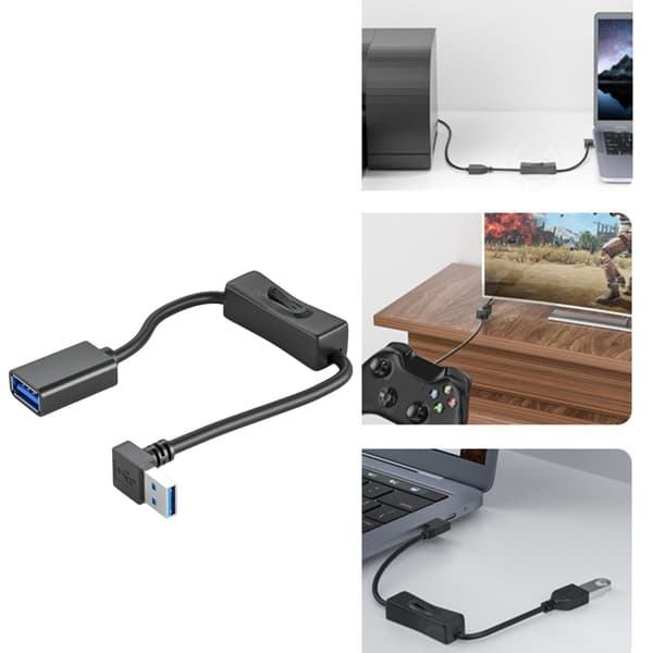 USB 3.0 förlängningskabel hane till hona förlängningssladd Hög dataöverföring med switch för PC-dator USB -lampfläkt 2m