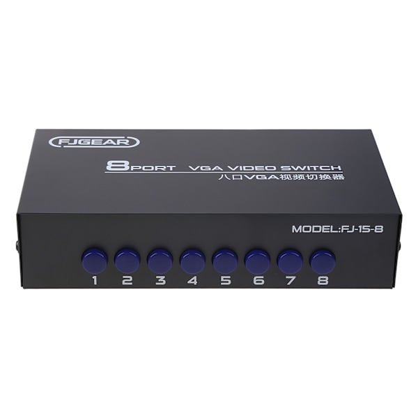 8 Port VGA Switch Video Switcher Box 1920*1440 250MHz 8 in 1 ut väljare för PC