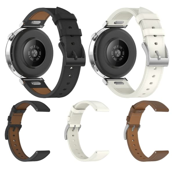 Klassisk 18MM læderrem alsidig urrem elegant rem til ur GT5 White
