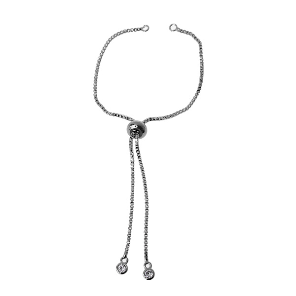 Justerbart Slider Armband 4 Färger Kedja Slider Förlängningskedjor med Strass/Kulberlocker Ändar för Armbandstillverkning