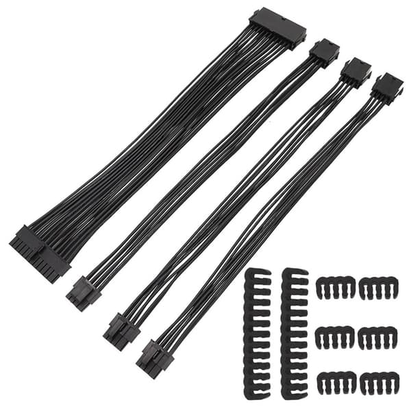 Förlängningskabelkit för moderkortets strömförsörjning 24Pin GPU 8Pin PCIE 6+2Pin CPU 8P