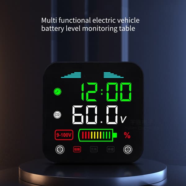 LCD Digital Måler DC9-100V Batterikapacitetsindikator Lithium Batteritester