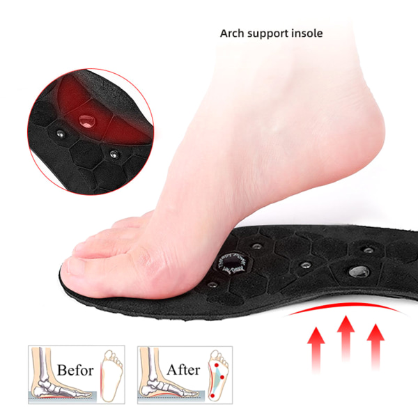 1 par magnetisk terapi massage innersulor för fötter Unisex viktminskning fot magnet L