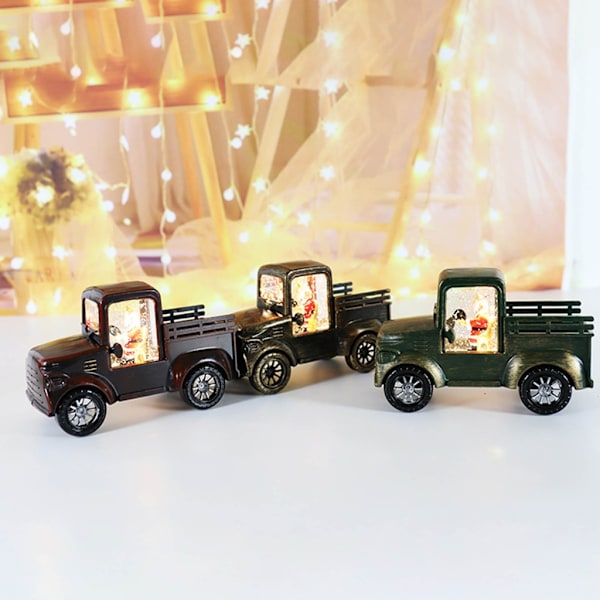 Mini lykta tomte kör bil Små lyktor för inomhus utomhus juldekoration Heminredning Batteridriven Red