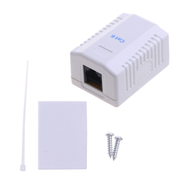 Keystone Jack Veggplate med RJ45 Keystone Kobling Cat6 Nettverksmodul