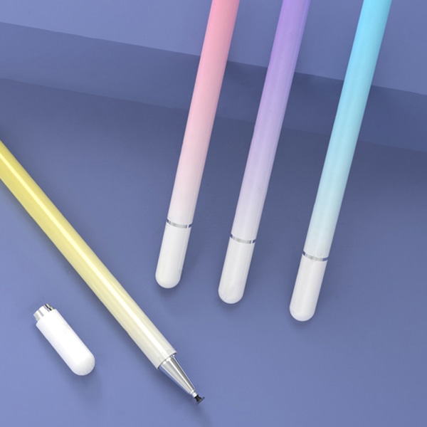 Kapacitiv för Touch Stylus Gradient Color Magic ritpenna med 2 skivspetsar Magnetisk cap för Pnones Universal Pennor Blue