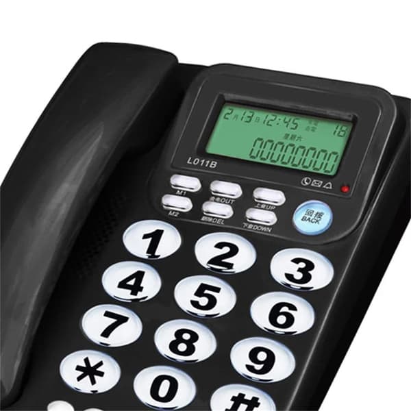 Fasttelefon för hemmakontoret med sladd och nummerpresentation