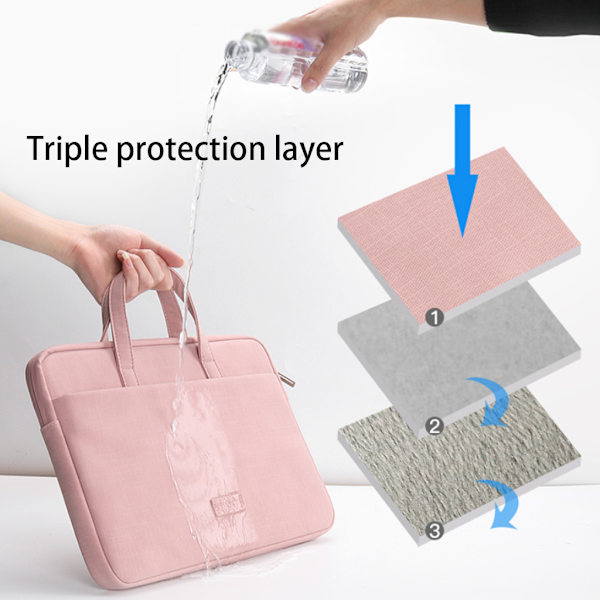 Laptopväska för Air Pro13 för Case 13 14 15 11 12 in Vattentät PC Notebook-väska för Dell för Acer hp- Handväska Brie Gray 11-inch
