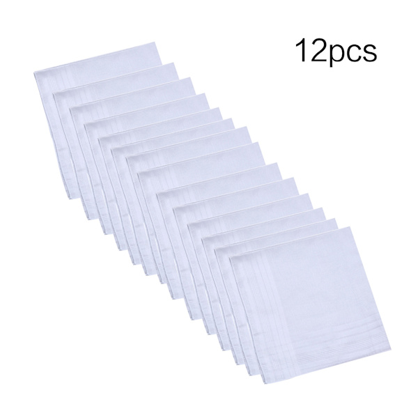 12 stk. Bomuldslommetørklæder Rene Hankies Jacquard Stribet Lommeklud Håndklæde DIY