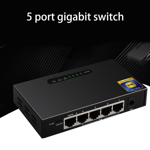 Mini 5 portar Desktop 1000 Mbps Nätverksswitch Gigabit Fast RJ45 Ethernet Switcher LAN Switching Hub Adapter Full duplex