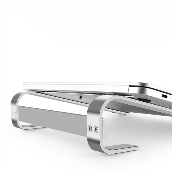 Bärbar datorstativ i aluminium Justerbart fäste Stationär dator Ökad hylla Kylning Base Pad Support Hållare Slitstark Silver