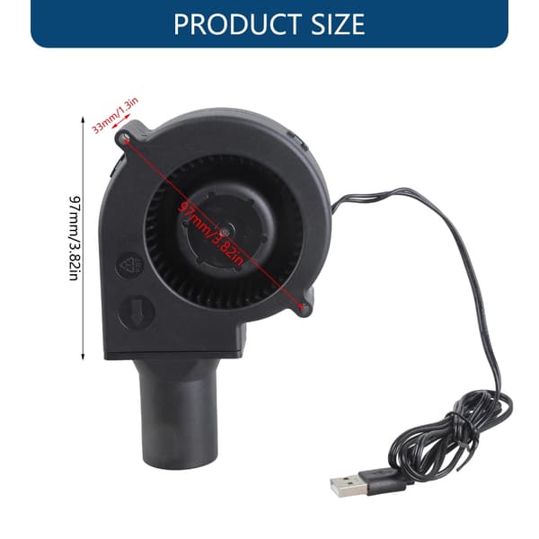 Usb 5V Sähköinen Ilmapuhallin Tuuletin Camping BBQ Lämmitykseen