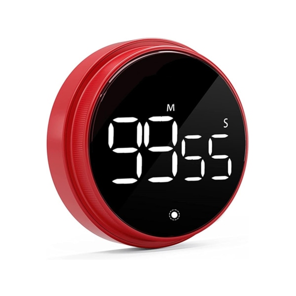Visuell roterande timer med LED digital display, digital kökstimer, magnetisk nedräkning/uppräkningstimer, justerbar volym