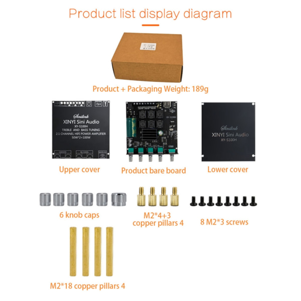 XY-S100H 2.1-kanals ljudstereoförstärkare Bluetooth-kompatibel digital power Ljudkomponenter hög