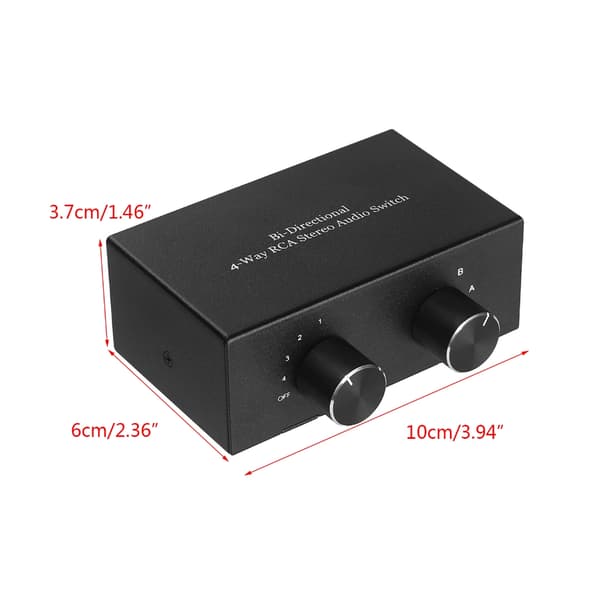 To-vejs stereo lydkontakt RCA-distributør HUB 2X4 signalvælger