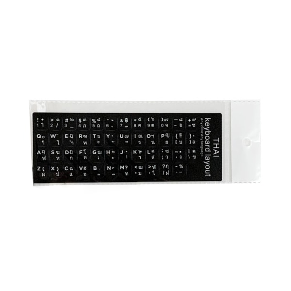 18x6,5 cm Thai Hvide Sorte Bogstaver Tastaturlayout Klistermærker Knap Bogstaver Alfabet til Bærbar Stationær Computer Tastaturer