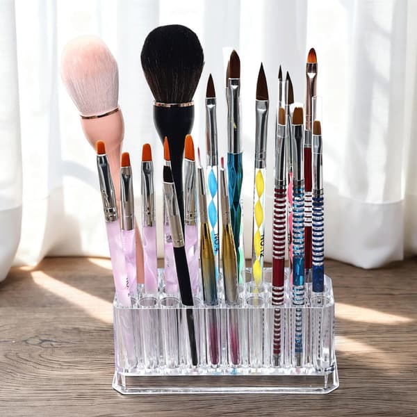 Akryl Display Rack Makeup Børsteholder Neglekunst Værktøj Børsteholder Boks