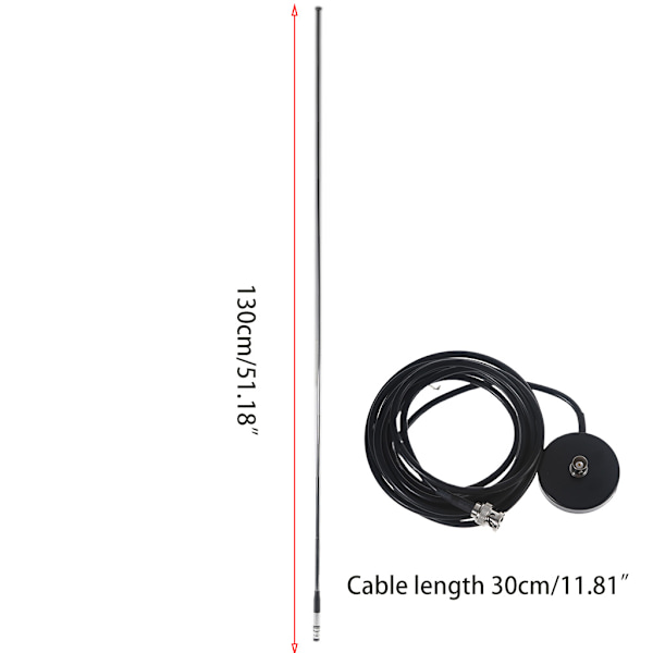 27MHz 130CM/51.18tum CB Radio Teleskopantenn BNC Hankontakt Radioantenn för Kenwood för ICOM IC-V8 IC-V80 IC-