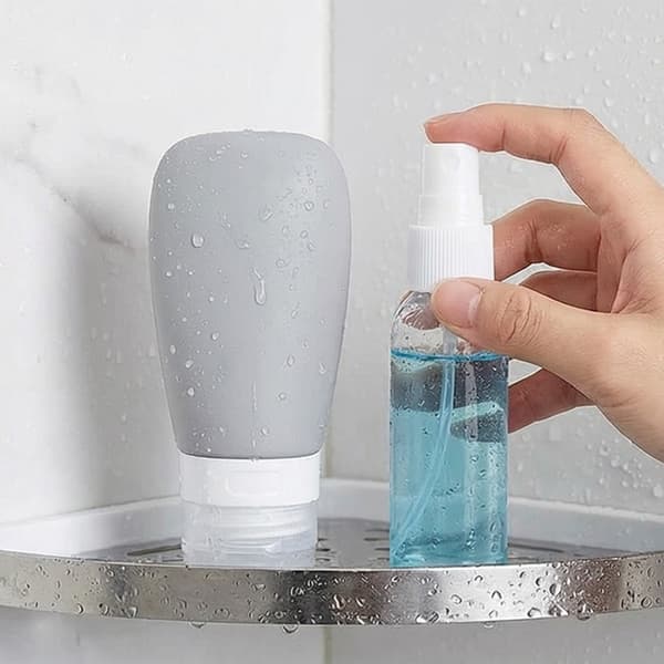 Påfyllningsbara plastflaskor 14 delar kit för schampo, balsam och krämer
