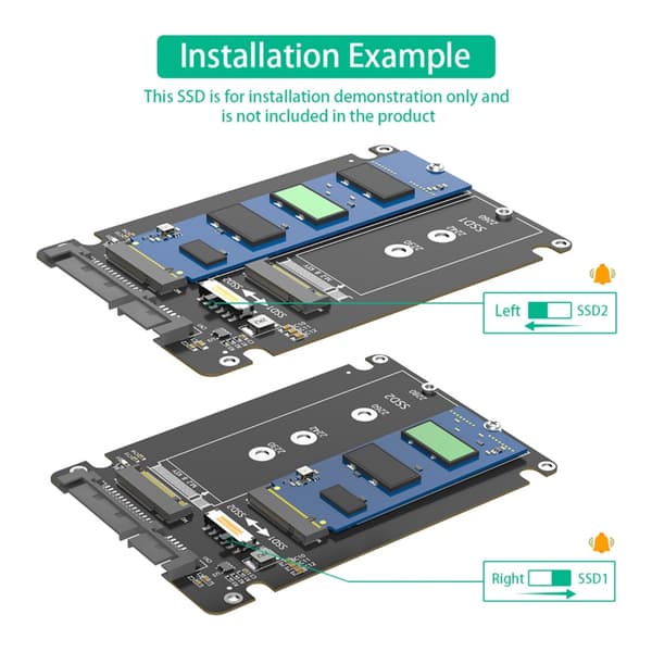 Dobbelt M.2 NGFF B+M Key til 2,5 tommer SSD kabinet M.2 SSD Harddisk Kabinet