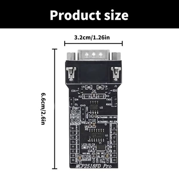 SPI til CANFD MCP2518FD Modul ATA6560 Transceiver Bussmodul Erstatning