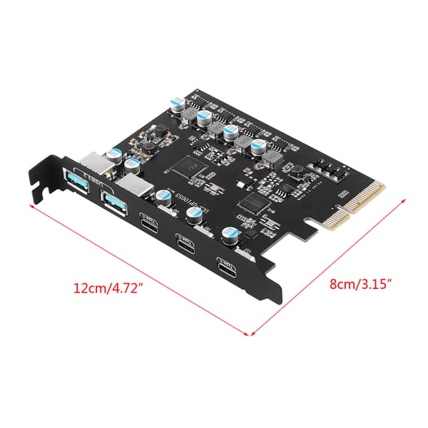 20 Gbps USB 3.2 PCIe-kort 5-portars PCI-E till USB3.2 Typ C expansionsadapterkort