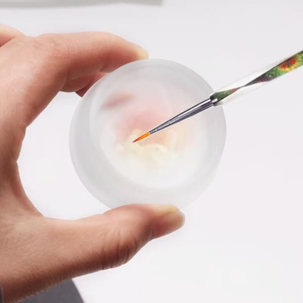 Nail Art Tools Dappen Container Hållare Kopp Glas Kristall Dappen Skål med Lock