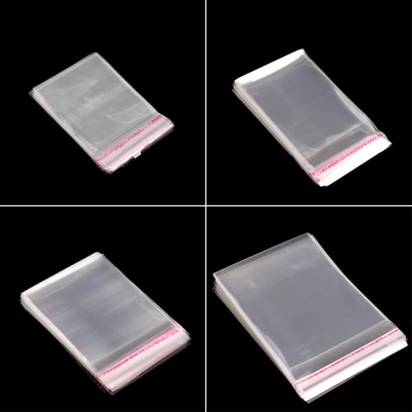 100x Plast Klar Selvforseglende Gavepose Selvklebende Forseglende Cellofanpose