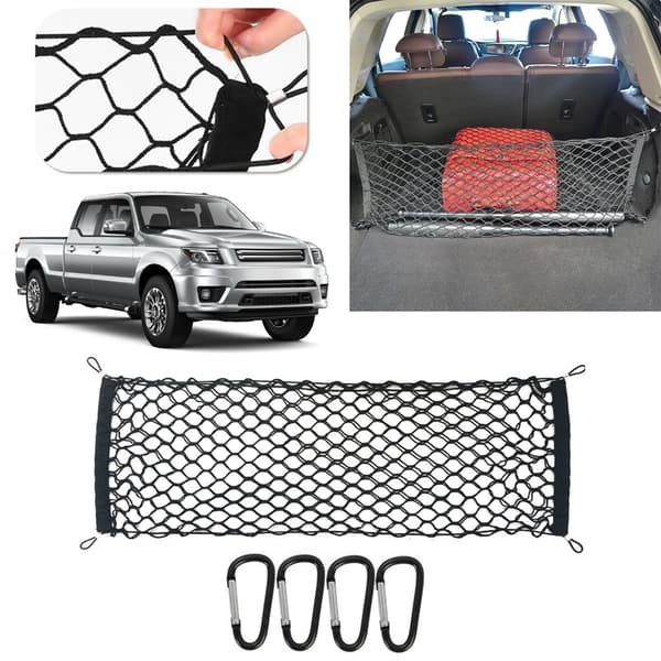 Lastnät för Pickup Elastiskt Nät Bädd Fällbart Flak Nät Lastbilsspännband Mesh