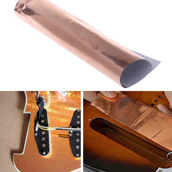 1PC Gitarr Kopparfolie Tejp EMI-skärmning Enkel Ledande Självhäftande Ark