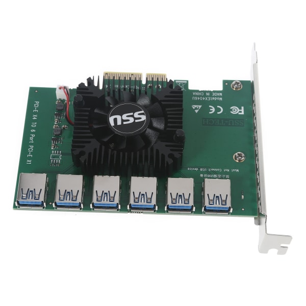 PCI-E till PCI-E Adapter 1 till 6 PCI-Express Slot 4x till 16x USB 3.0 Special Mining Riser Card Pcie Extender för BTC Mining