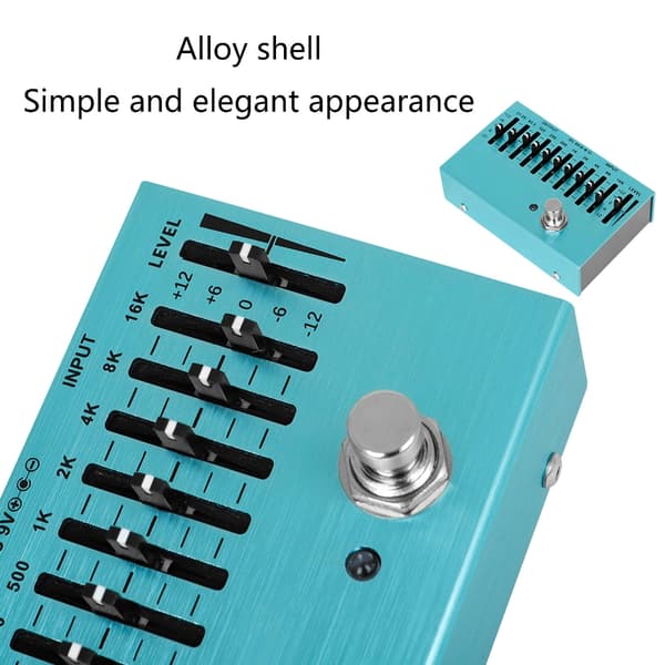 Liten 10-segment EQ gitar-effektboks Gitar-effekt frekvensjusterer