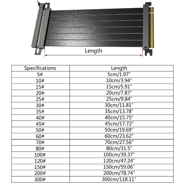 Fuld hastighed Pcie3.0 grafikkort forlængerkabel fleksibel ledning 90度 10CM