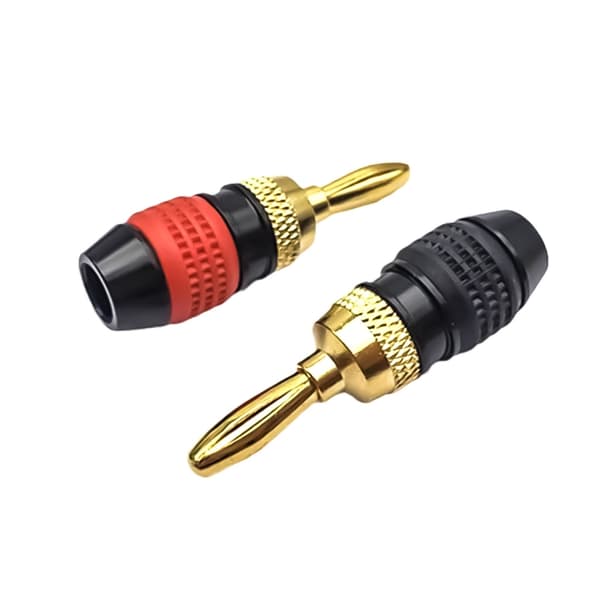 24K Gull 4mm Bananplugg med 6-bladsdesign for lydsystemer