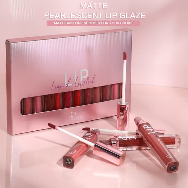 Glitter Flytende Leppestift Langvarig Vanntett Lip Gloss Leppesminke