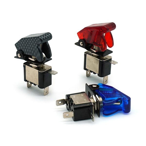 Blått cover LED-vippströmbrytare Racing SPST PÅ/AV 12V För bil Lastbil-LED-belyst vippströmbrytare Cover Red
