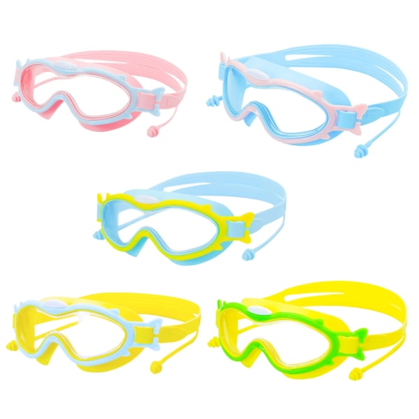 Simglasögon Inget läckage Anti-dimma UV-skydd för barn Pojkar Flickor Säker mjuk silikon Simglasögon Barn 3-16 Blue yellow