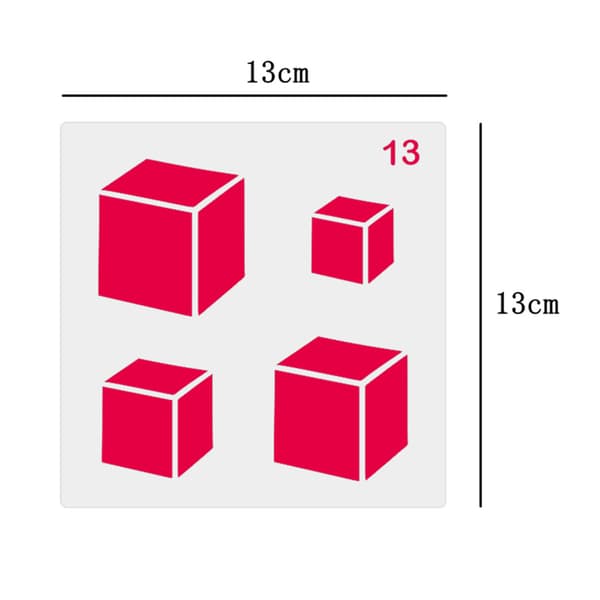 16 delar geometriska mönstermålningsmallar utskurna målningsmallar