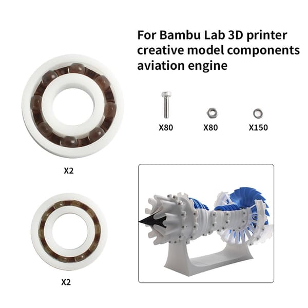 3D-printerdele til laboratoriemodelkomponenter, flymotor-tilbehør