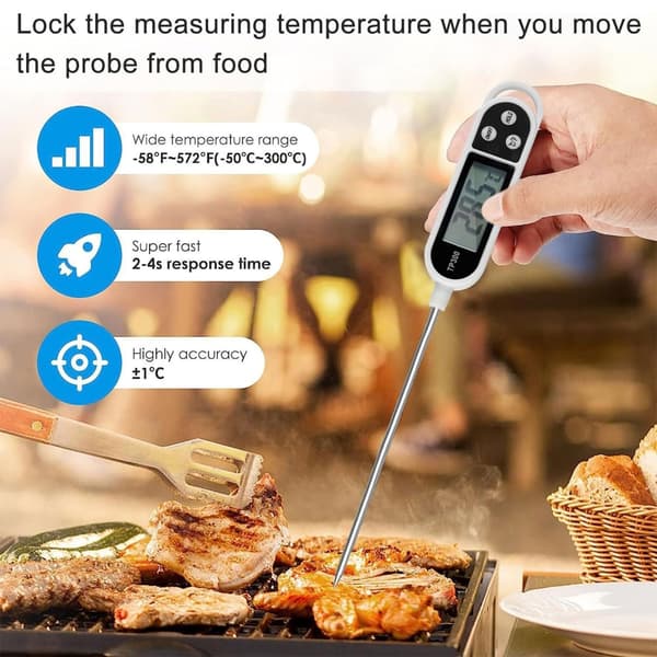 Digitalt Display Termometer Anti-skold Penholder Temperaturmåler