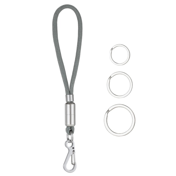 Nyckelring i rostfritt stål Outdoor Survival Paracord Karbinhake Snap Mini Spring Clip Praktisk EDC Spänne Clip för camping Grey