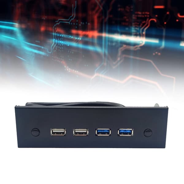 Bærbar 19 Pin / 9 Pin til USB 3.0 USB 2.0 Hub Frontplade 4 Port CD-ROM Rack