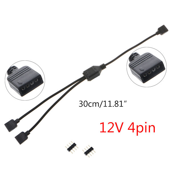 12V 4-stifts datormoderkortsförlängningskabel RGB-gränssnittskontakt Hub RGB splitterkabel för datorchassi A