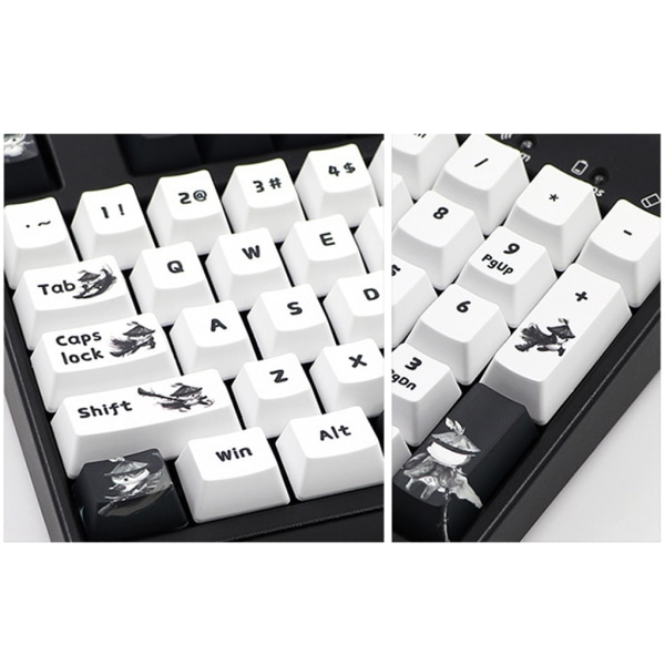 Kungfu Panda Keycap Set OEM Profil PBT Keycaps För Mx Switch DZ60 GK61 SK61 Dye Subbed för Key Cap 109 Keys Mekanisk