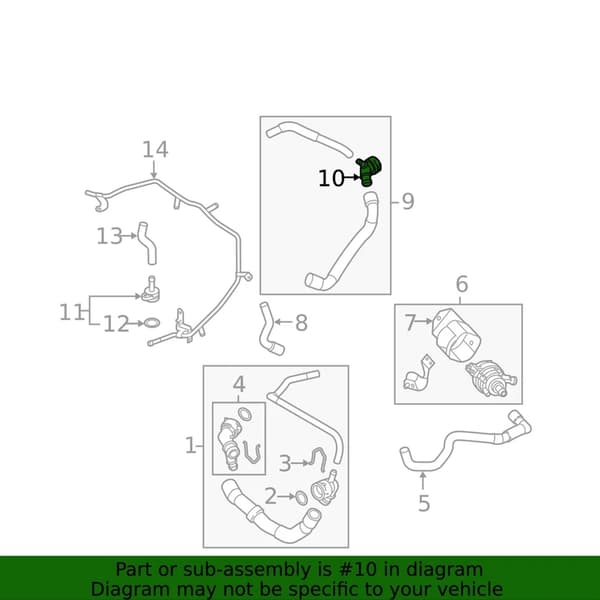 5Q0122291BB Motorkylslangadapter Förbättrad tätning Vattenrörsfläns
