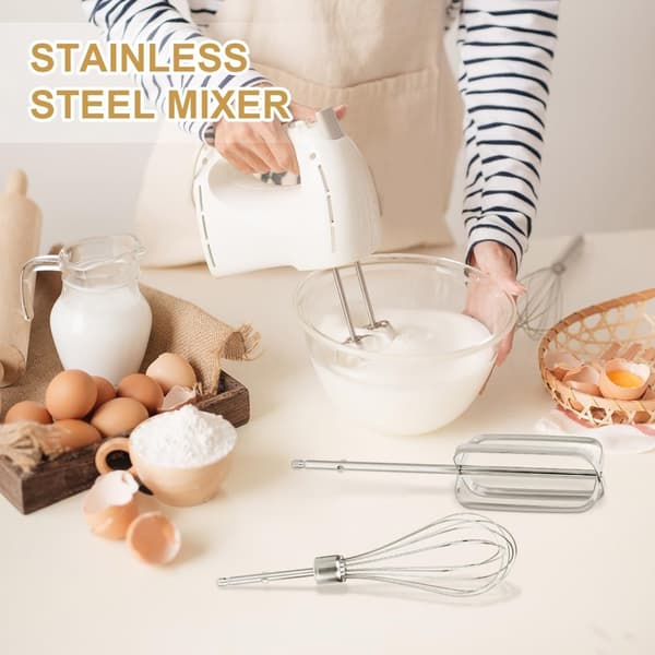 Pakke med 4 piskeris i rustfrit stål til melblanding til mixer