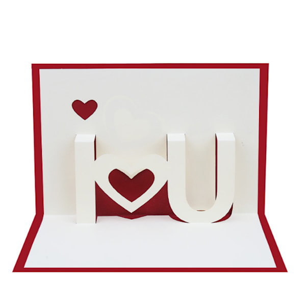 3D Pop Up Jeg Elsker Dig Lykønskningskort til Bryllupsdag Tillykke med Fødselsdagen Elsker Valentinsdag Dimission med Kuvert
