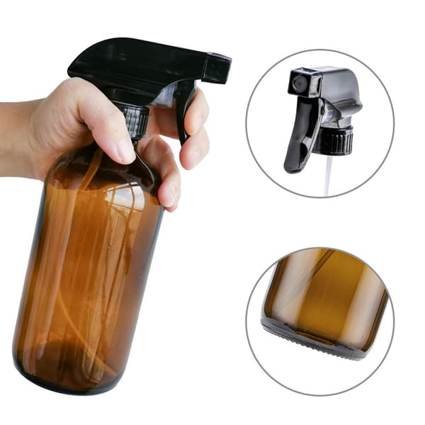 4-pack tomma sprayflaskor i bärnstensfärgat glas, 473 ml påfyllningsbar behållare
