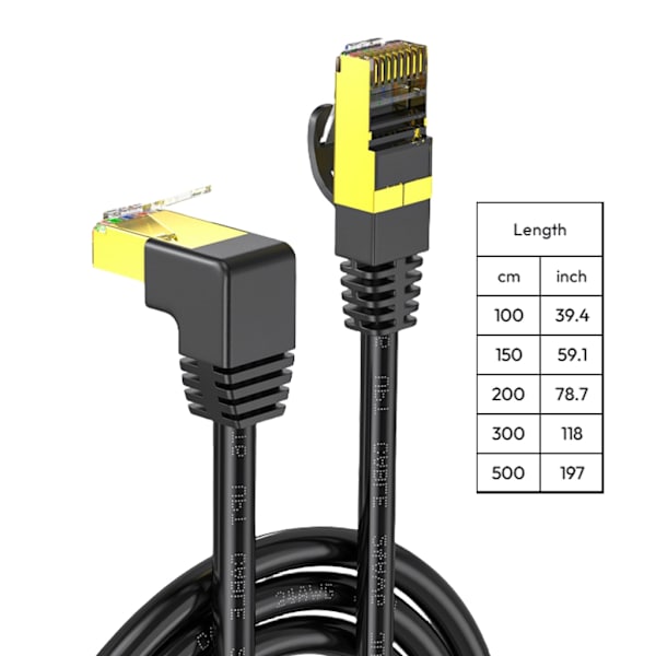 Cat8 Ethernet-kabel 10 Gbps hurtig netværksledning 10 Gigabit Patching Wire 2m Bend left