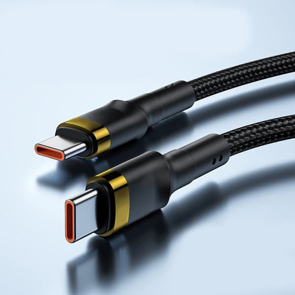 120W 10A Type C til Type C opladerkabel med høj strømstyrke til hurtig opladning Silver 1 meter
